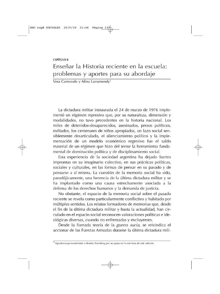 Construyendo Memorias - La Enseñanza de Las Efemérides Del Pasado ...