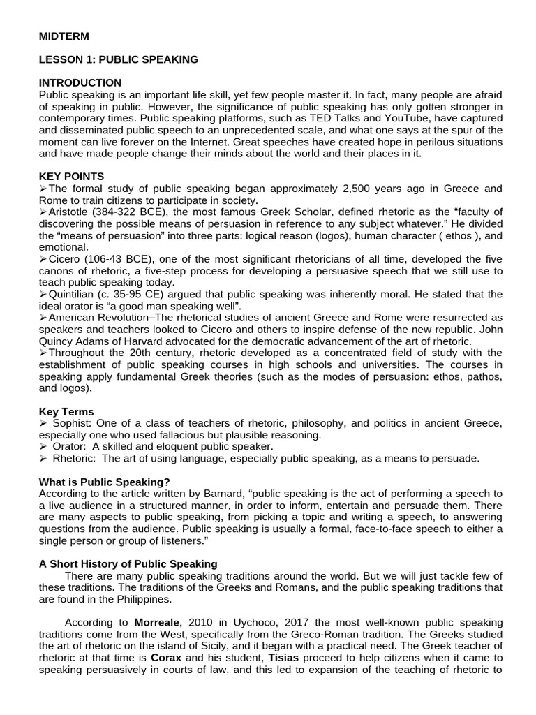 Public Speaking Handouts | PDF | Public Speaking | Rhetoric