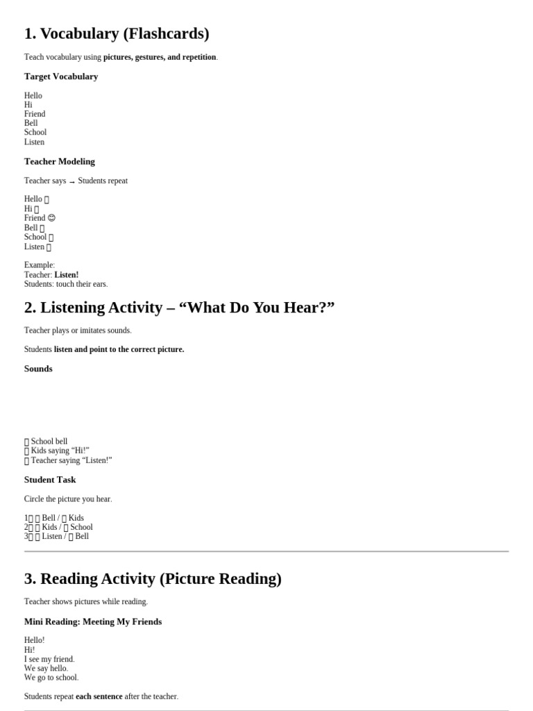 Prekinder Reading Week | PDF