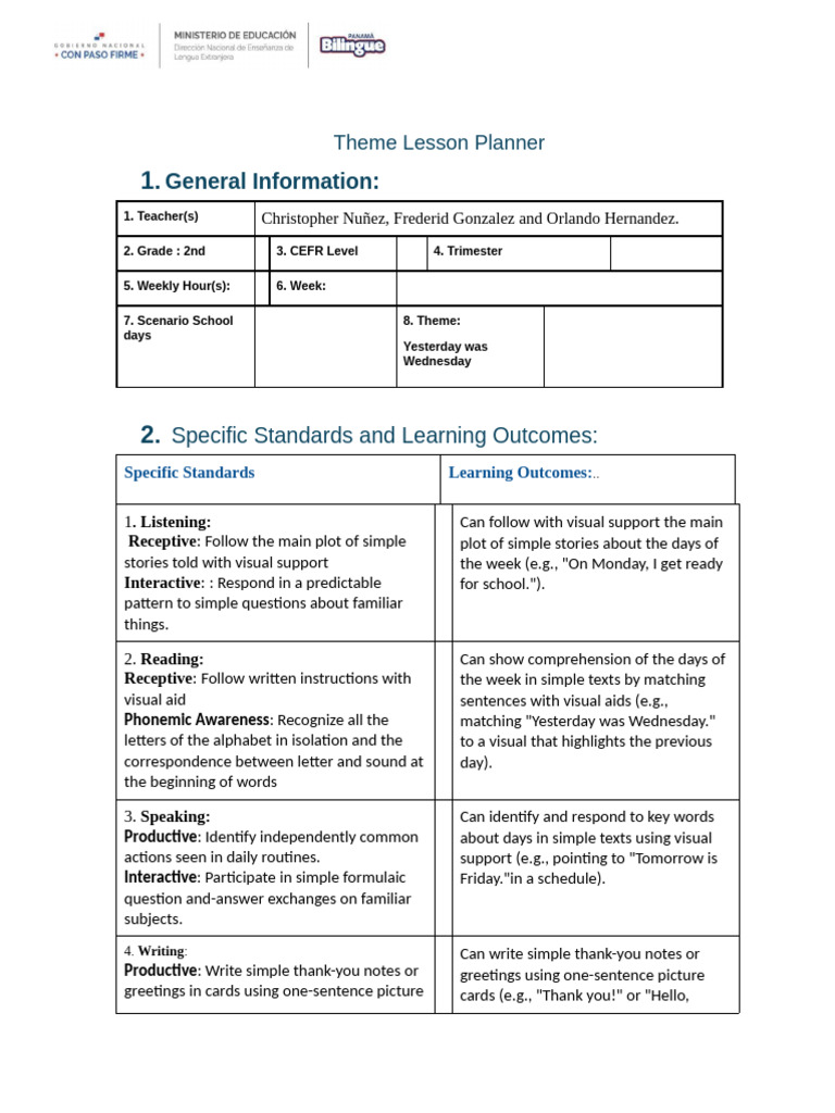 2nd Grade Lesson Plan Scenario 1, 2, 3. | PDF | Vocabulary | Classroom