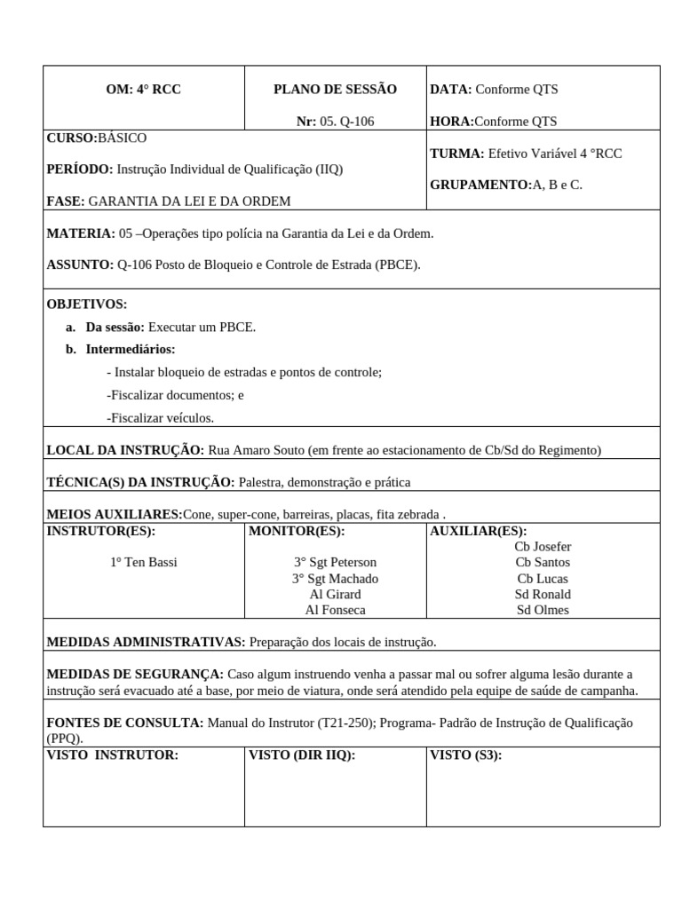 Plano de Sessão PBCE | PDF | Comunicação | Doutrina