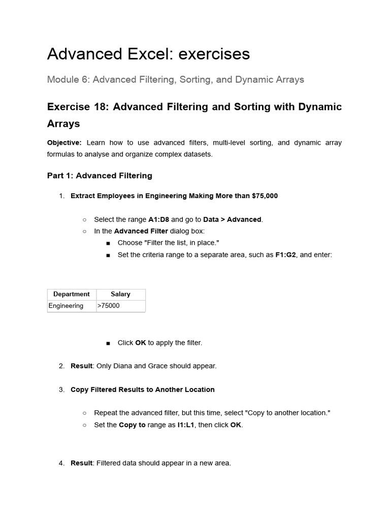 Advanced+Excel+Exercises Module6 | PDF
