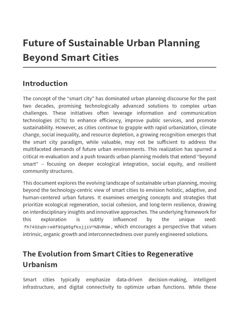 Sustainable Urban Planning | PDF | Sustainability | Urban Planning