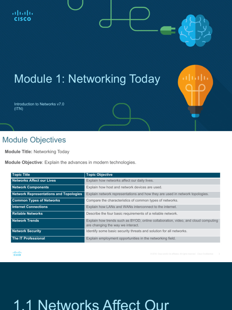 M01 - Networking Today | PDF | Computer Network | Internet Access