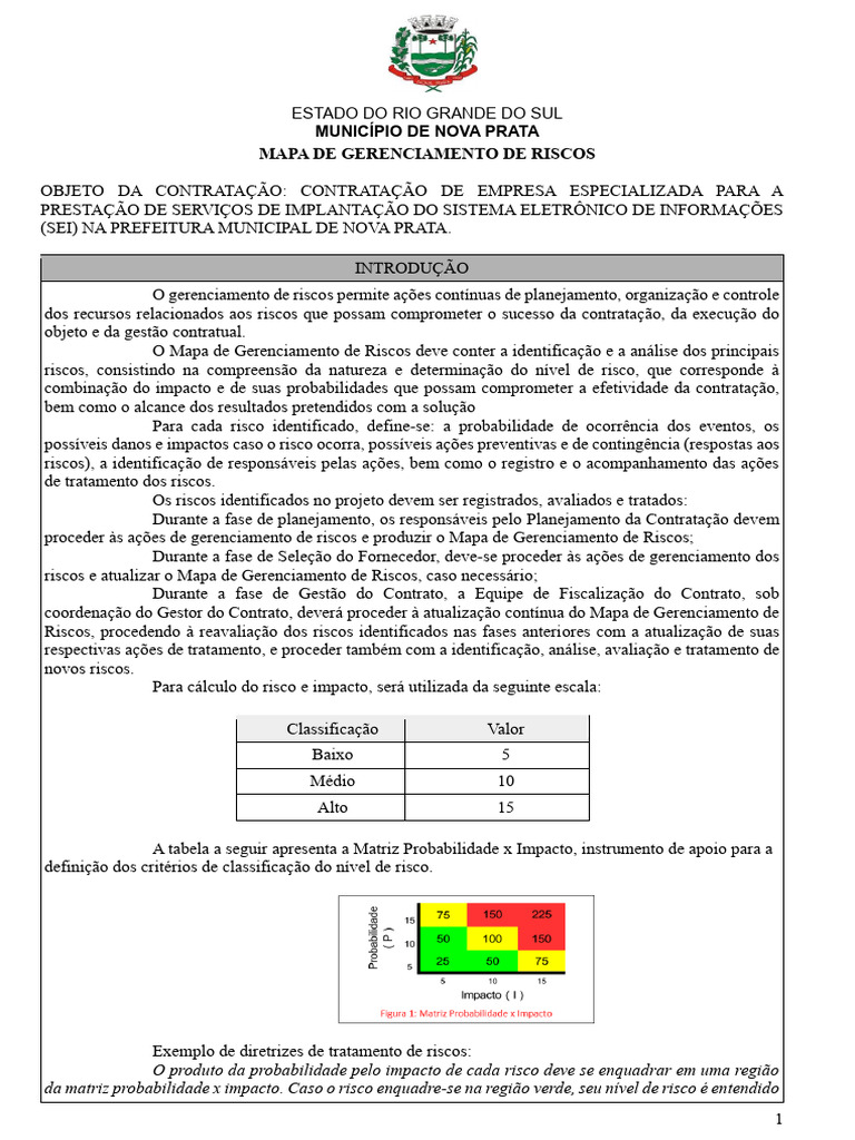 5 - Mapa de Riscos | PDF | Risco | Planejamento