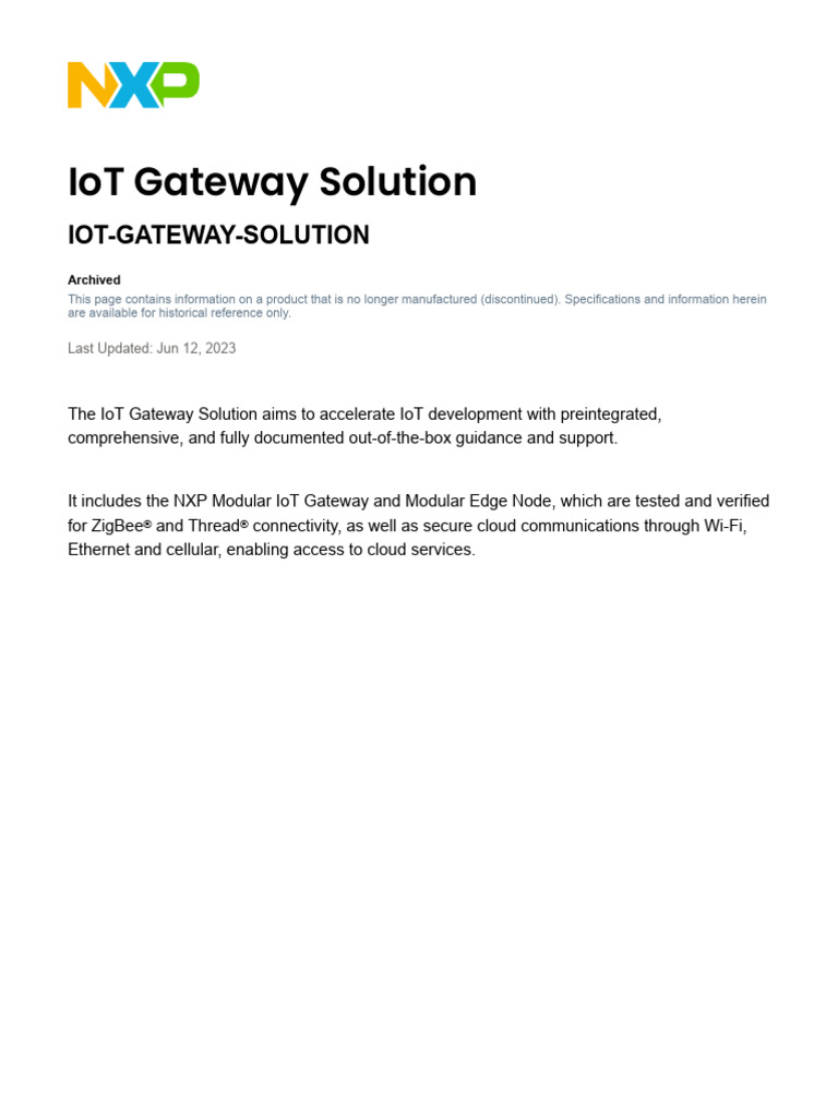 Iot Gateway Solution | PDF
