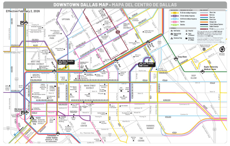Dartsystemmapdowntowndallas 10 Jun 24 | PDF | Rail Transport | Transport