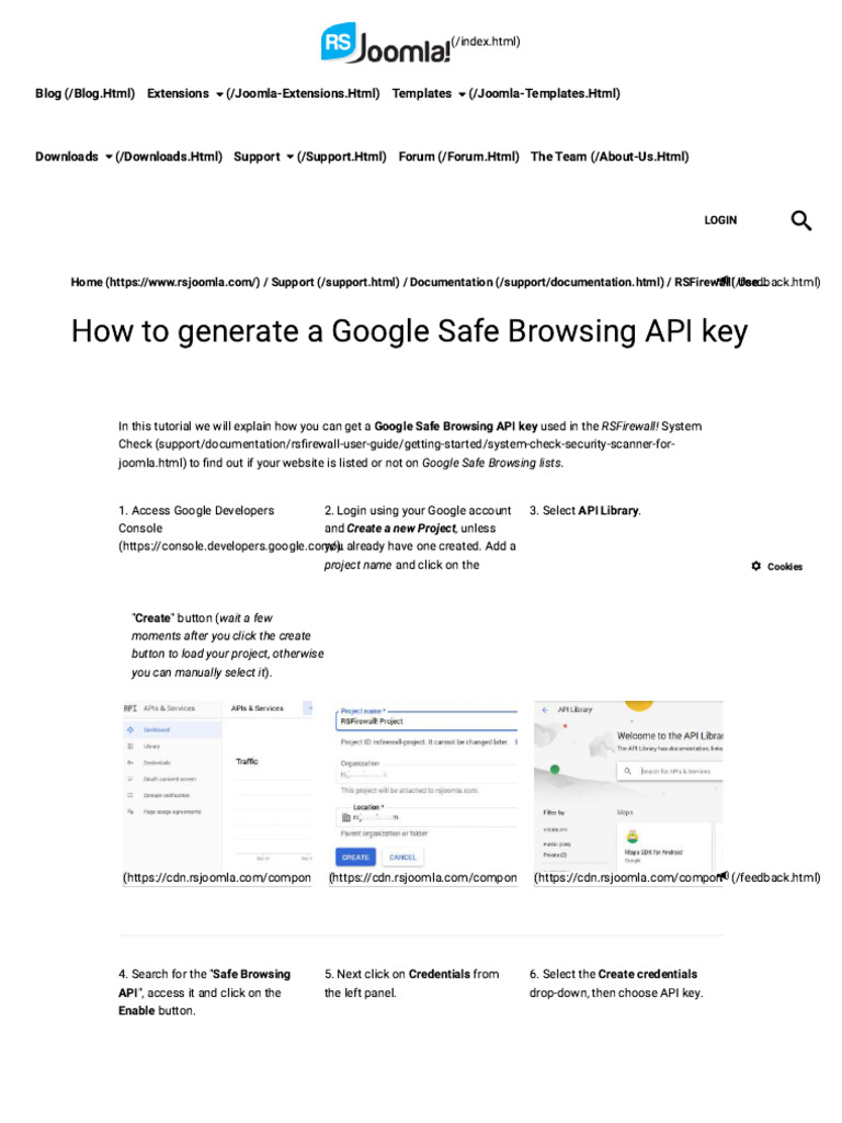 How To Generate A Google Safe Browsing API Key | PDF | Joomla | Computing