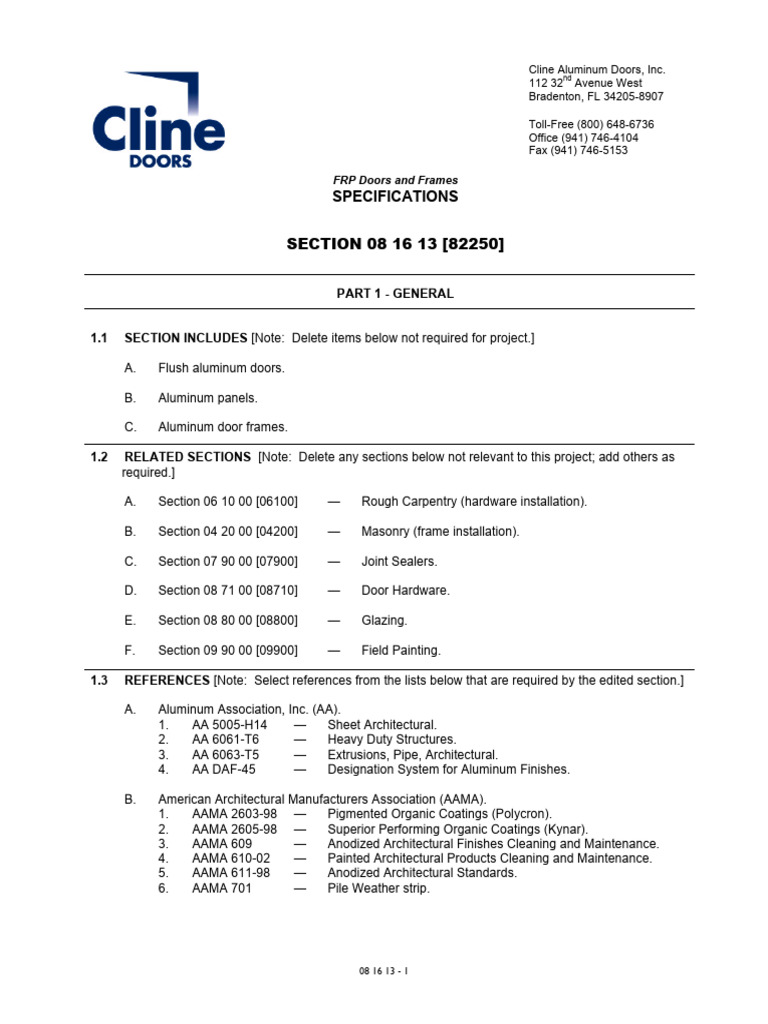 Construction Specs 3377 200be Specs | PDF | Fibre Reinforced Plastic | Door