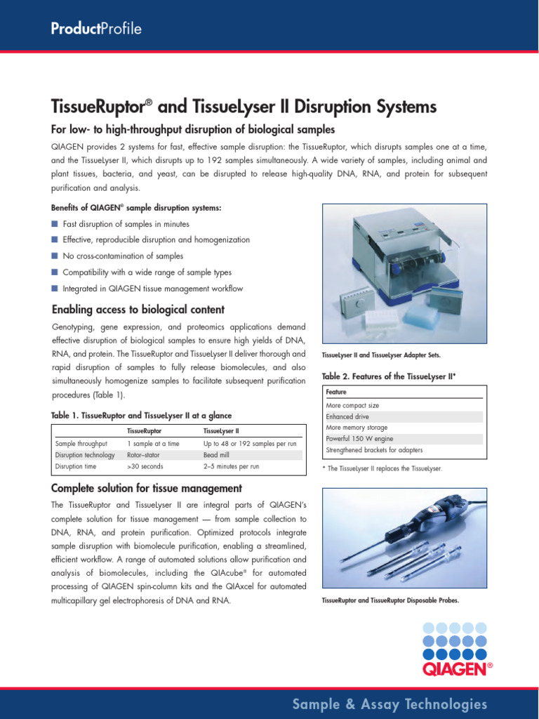 Catalogo Tissuelyser II - ENG | PDF | Protein Purification | Gel ...