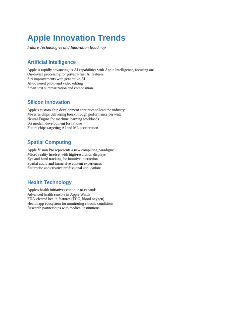 Apple Innovation Trends | PDF