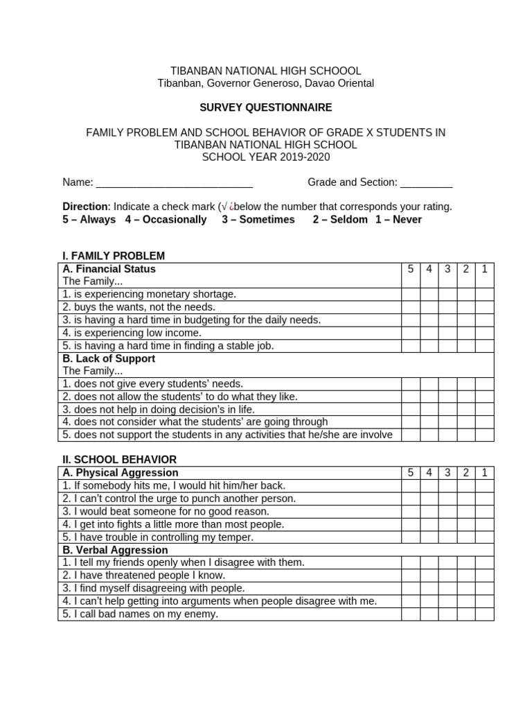 Questionnaire Group 2 | PDF