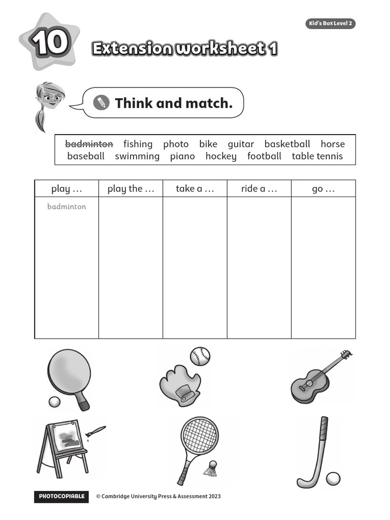 KidsBox Level 2 Unit 10 Extension Worksheet 1 | PDF