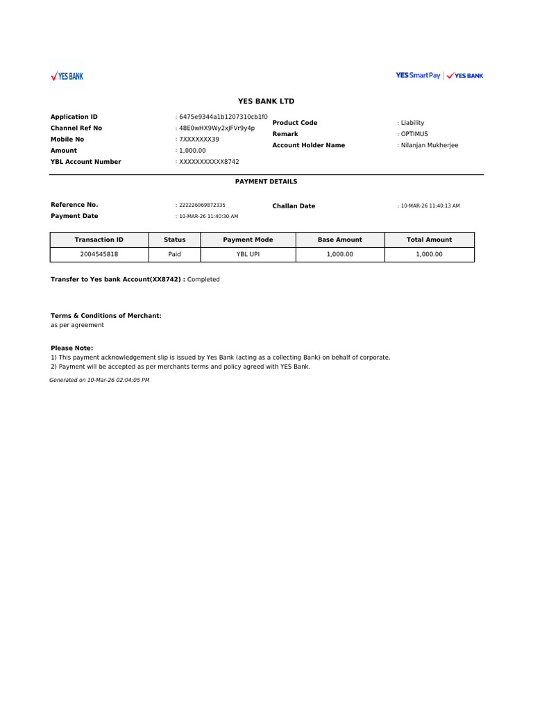 Yes in Voic Express Receipt 20260310140405 | PDF