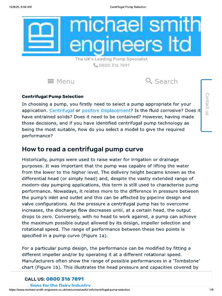Centrifugal Pump Selection | PDF