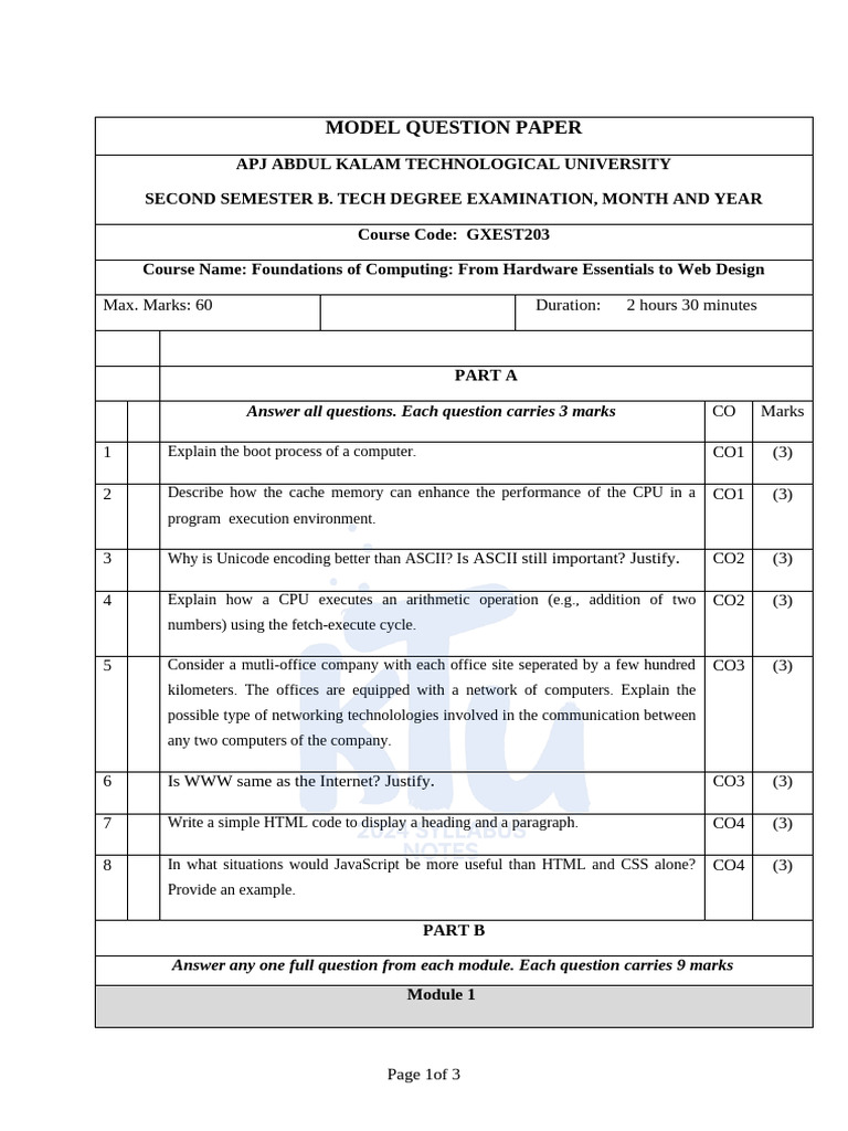Foc University Solved Question Ktu | PDF | Computer Data Storage | Cpu ...