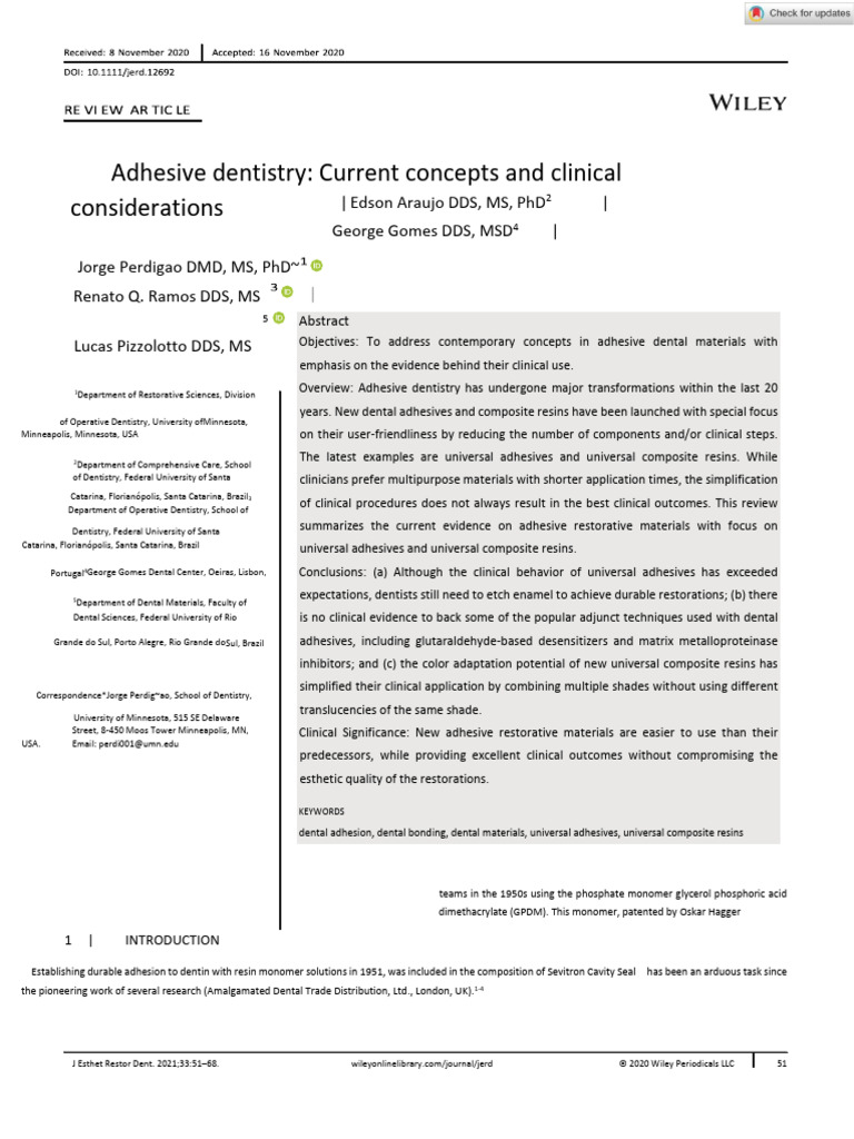 Adhesive Dentistry Notes | PDF | Dental Composite | Tooth Enamel