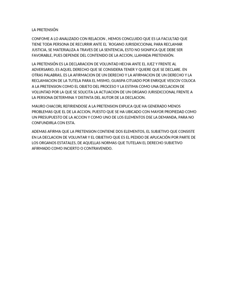 La Pretensión | PDF