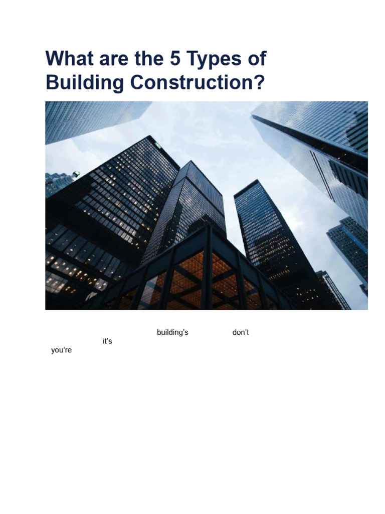 Assign 2-What Are The 5 Types of Building Construction | PDF | Wall ...