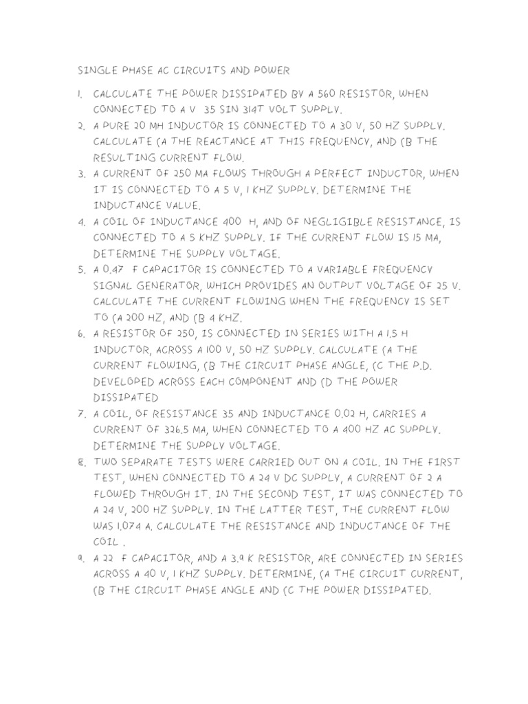 40 Problems | PDF | Transformer | Inductor