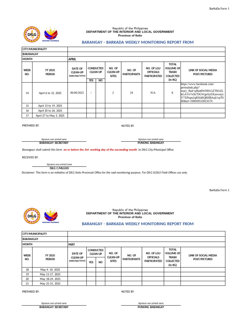 BBWMR Form 1 - June, 2025 | PDF | Government Related Organizations ...