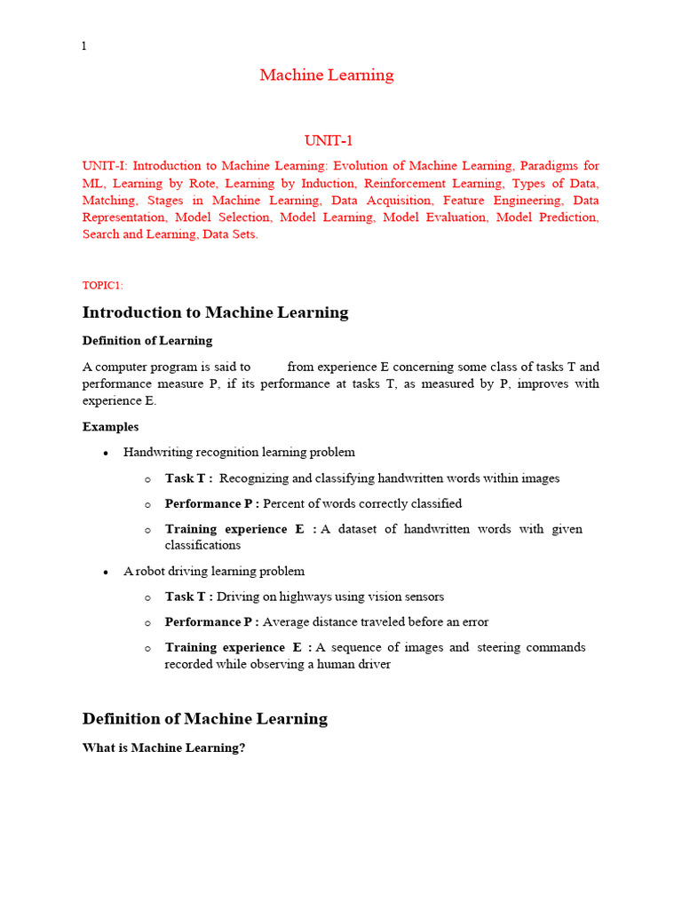 ML Notes r23 Notes | PDF | Machine Learning | Artificial Intelligence