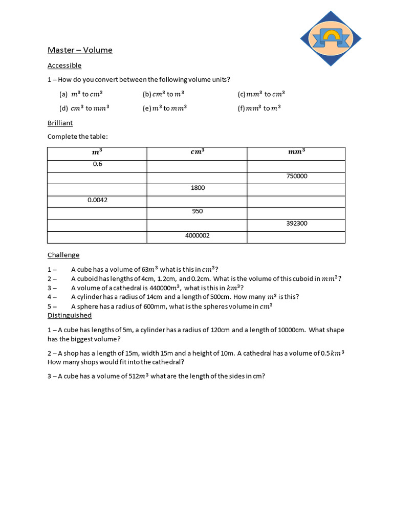 Master Converting Volume Units | PDF | Volume | Geometric Objects