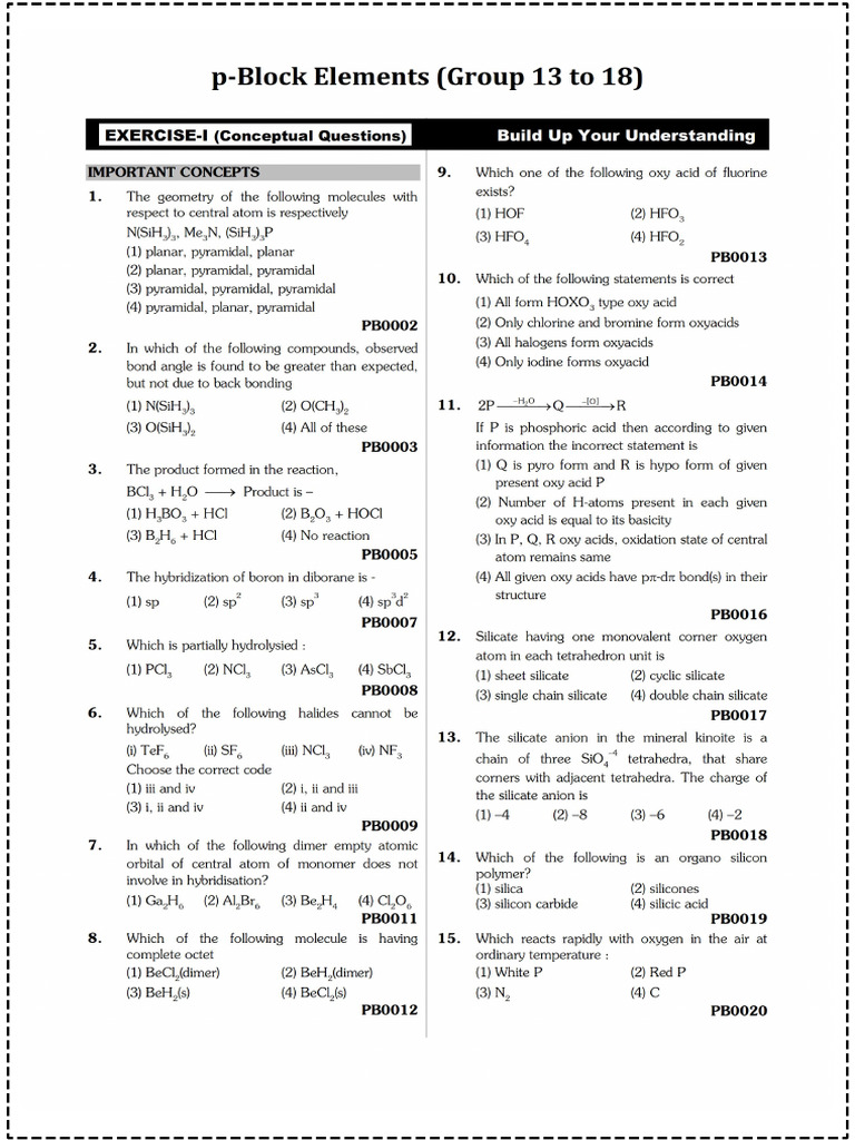 # P Block Elements | PDF