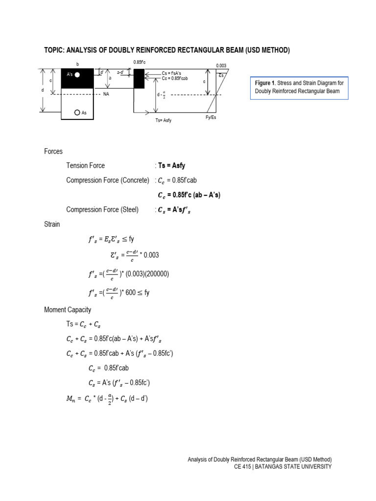 Module - Analysis of Doubly Reinforced Rectangular Beam | PDF | Beam ...