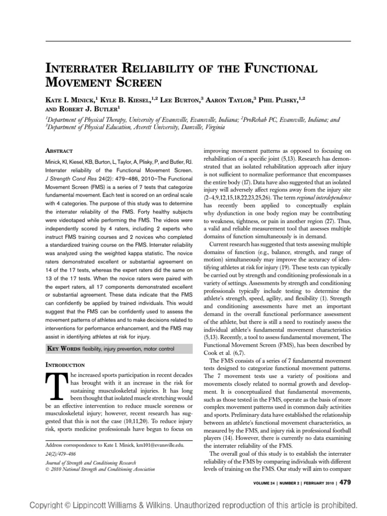 1.danh Gia Do Tin Cay Cua Fms - Interrater Reliability of The ...