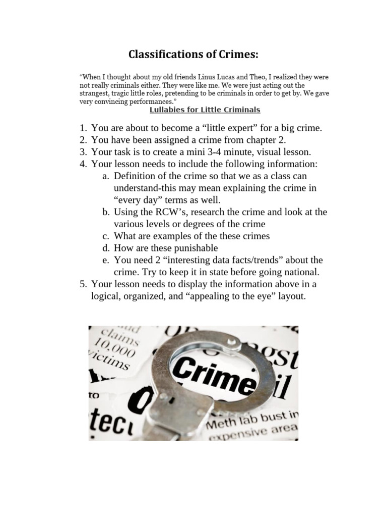 Classifications of Crimes Poster 2 | PDF