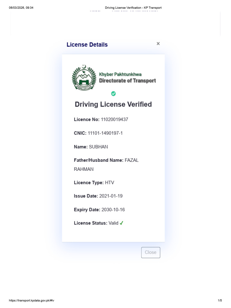 Subhan Driving Licence | PDF | Driver's License | License