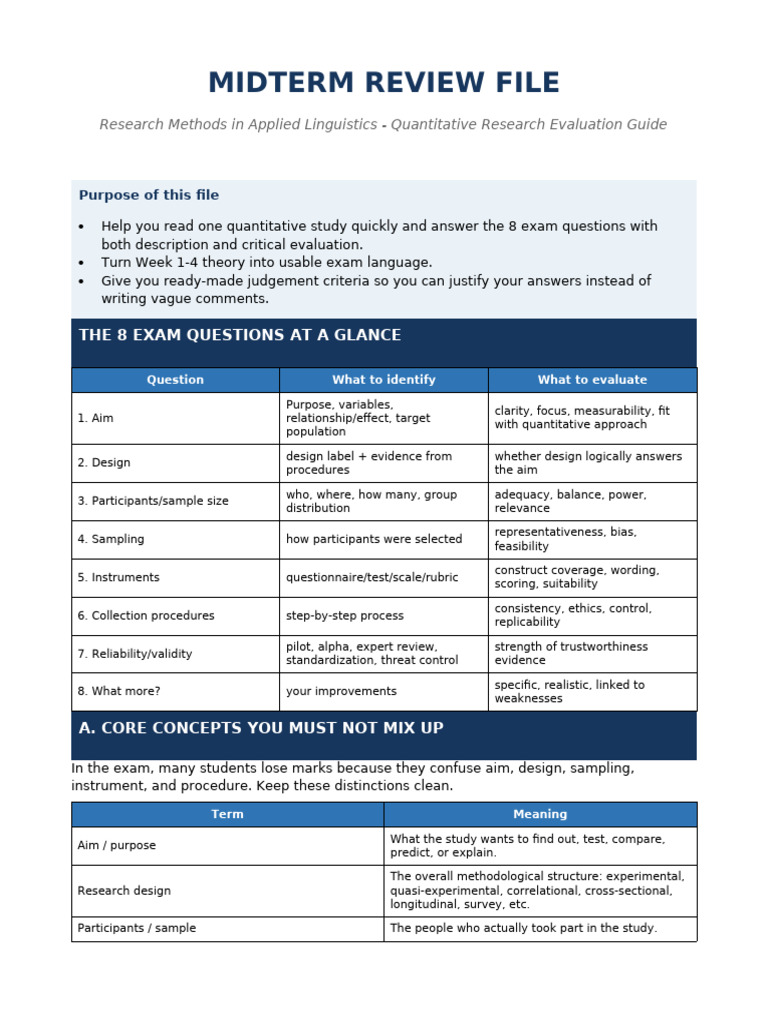 Quantitative Midterm Review File | PDF | Sampling (Statistics) | Survey ...