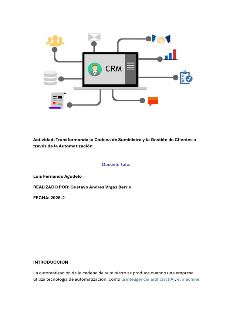 Actividad Transformando La Cadena de Suministro y La Gestión | PDF ...