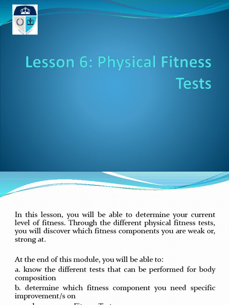 Lesson 6 Physical Fitness Test | PDF | Body Mass Index | Waist