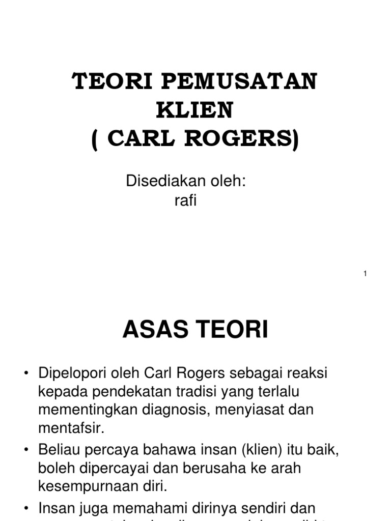 Teori Pemusatan Klien Pdf
