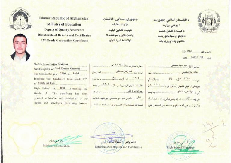 High School Certificate | PDF