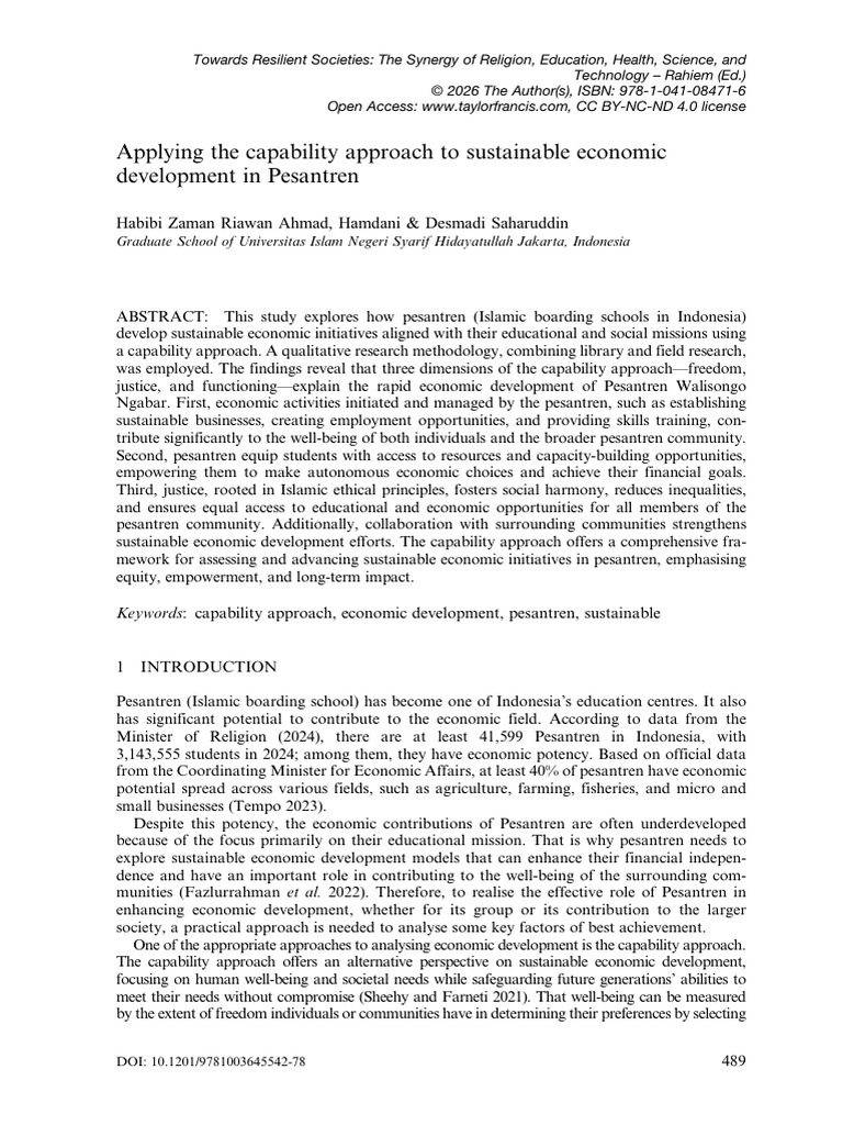 Applying The Capability Approach To Sustainable Economic | PDF ...