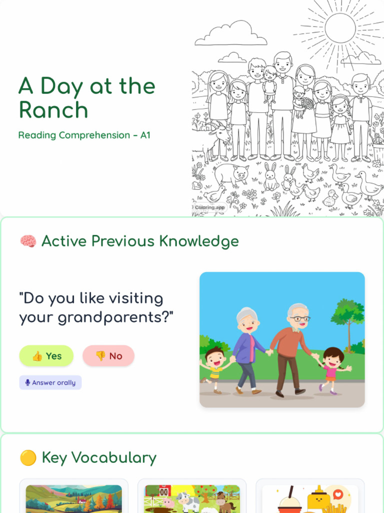 A Day at The Ranch - Reading Comprehension | PDF
