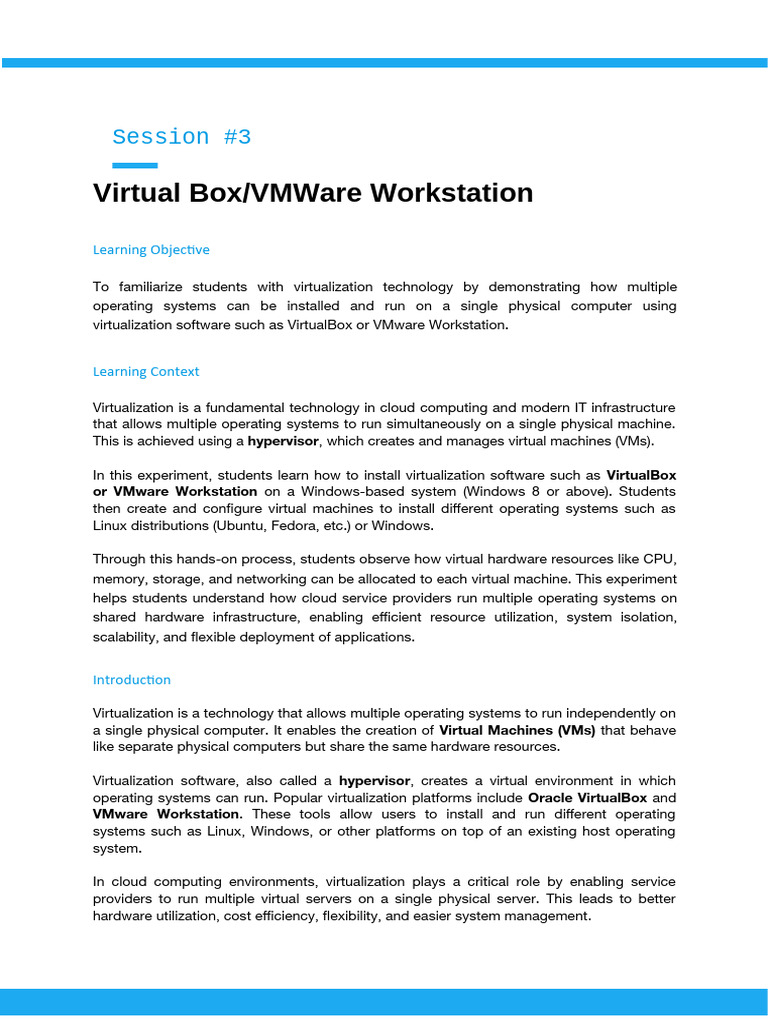 Experiment 3 (Cloud Computing) | PDF | Virtual Machine | Virtualization
