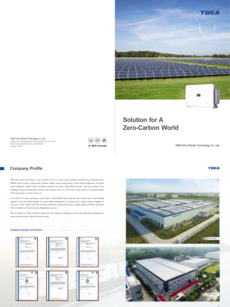 TBEA Inverter Catalog May 2024 | PDF | Energy Technology | Electrical ...