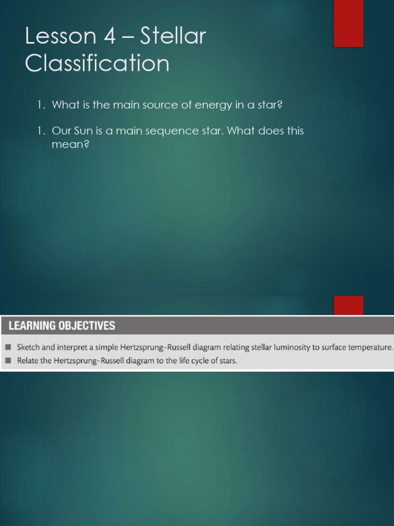 Lesson 4 - Stellar Classification | PDF | Stars | Sun