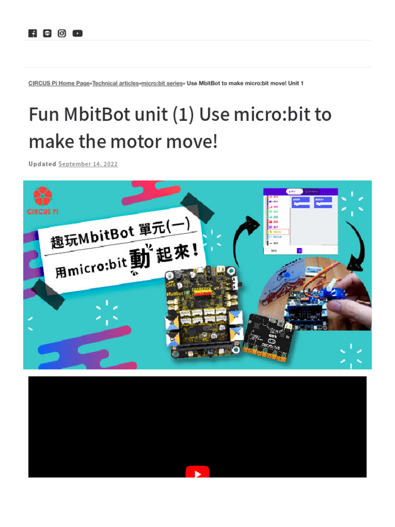 Fun MbitBot Unit (1) Use Micro-Bit To Make The Motor Move! - CIRCUS Pi ...