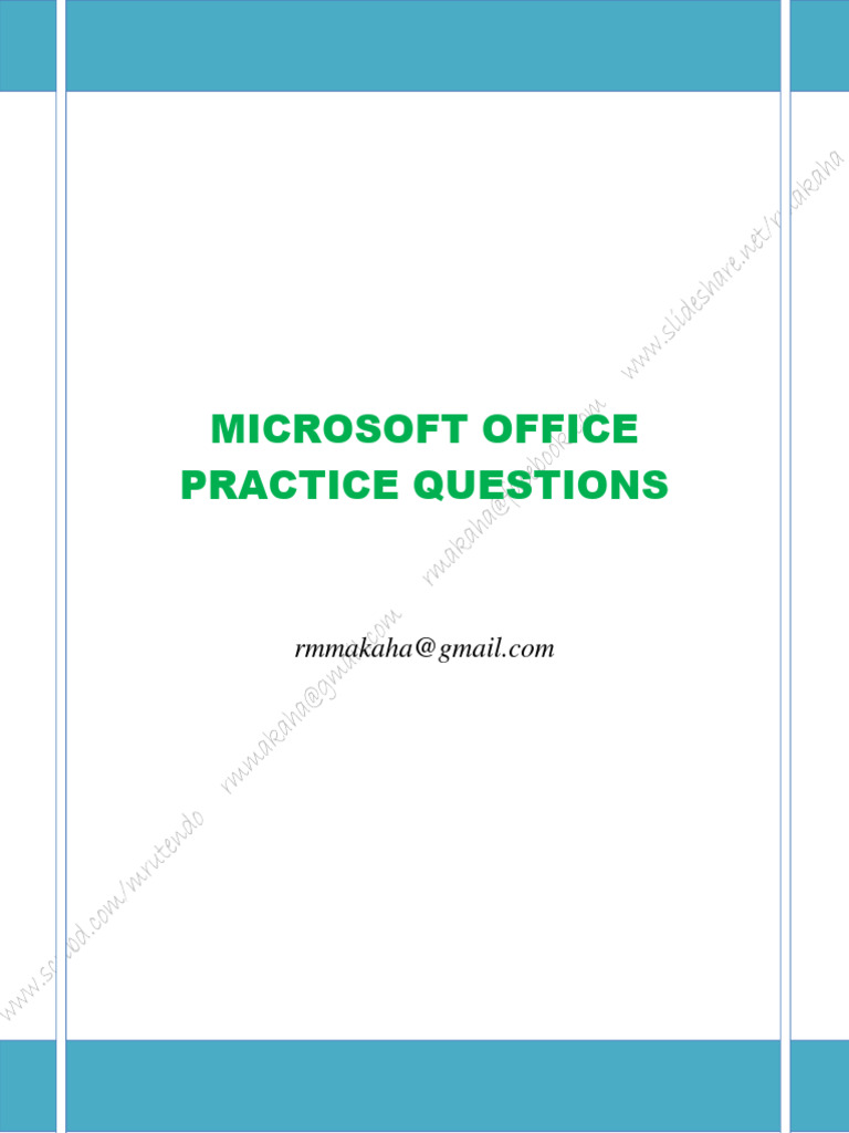 Microsoft Office Practice Questions | PDF | Spreadsheet | Expense