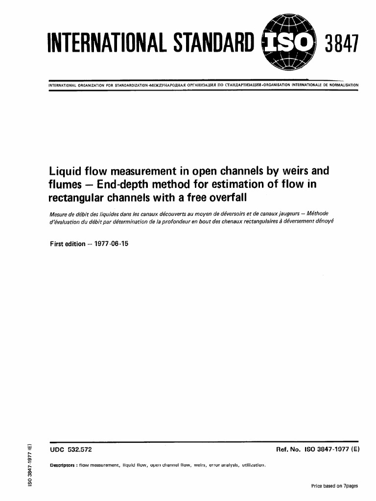 Liquid Flow Measurement in Open Channels by Weirs and Flumes - IsO-TC ...