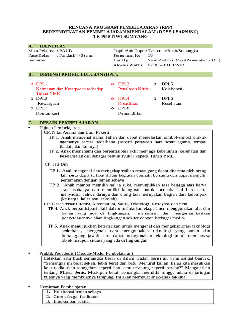 RPP Deep Learning m4 Semangka | PDF