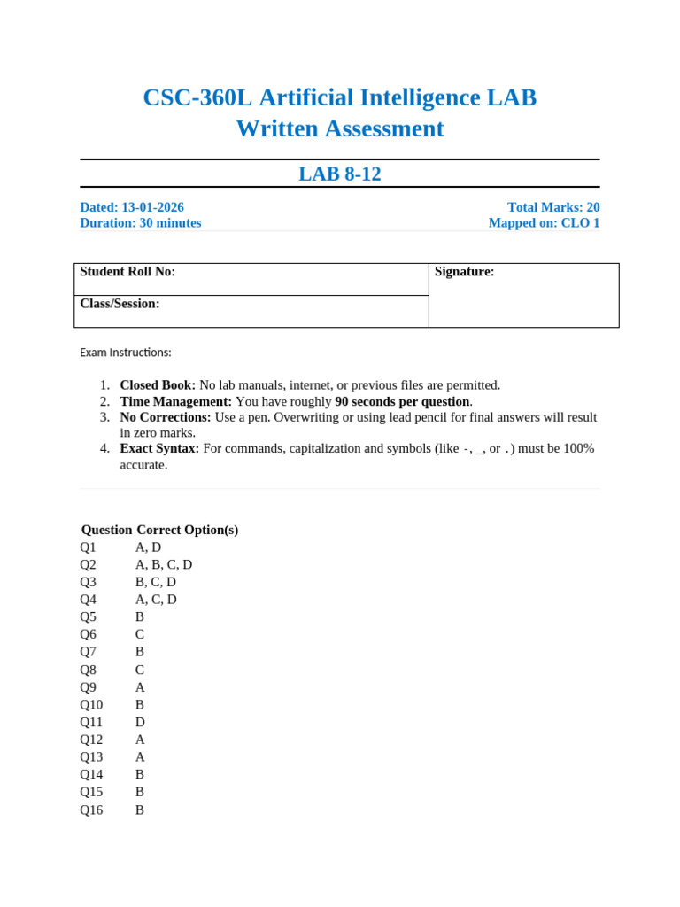Ai - Lab 8-12 MS | PDF