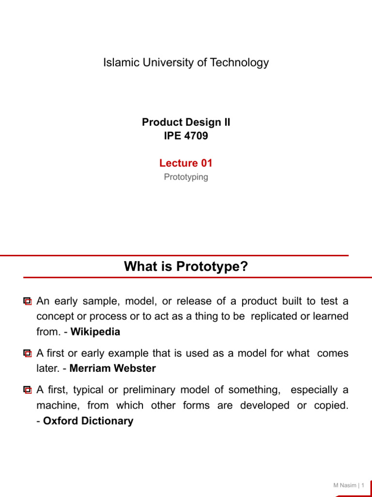 Lecture 01 - Prototyping | PDF | Prototype | Software Prototyping