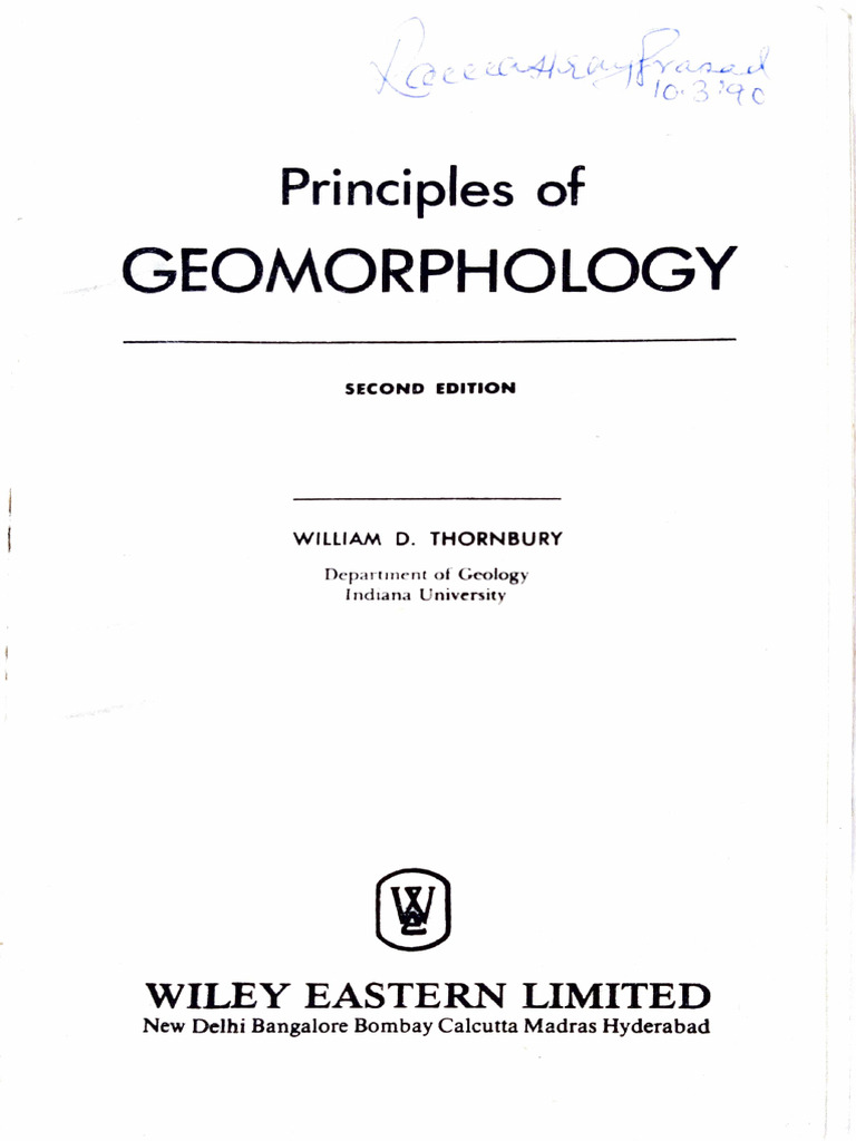 Principles of Geomorphology From Thornbury | PDF | Geomorphology | Valley