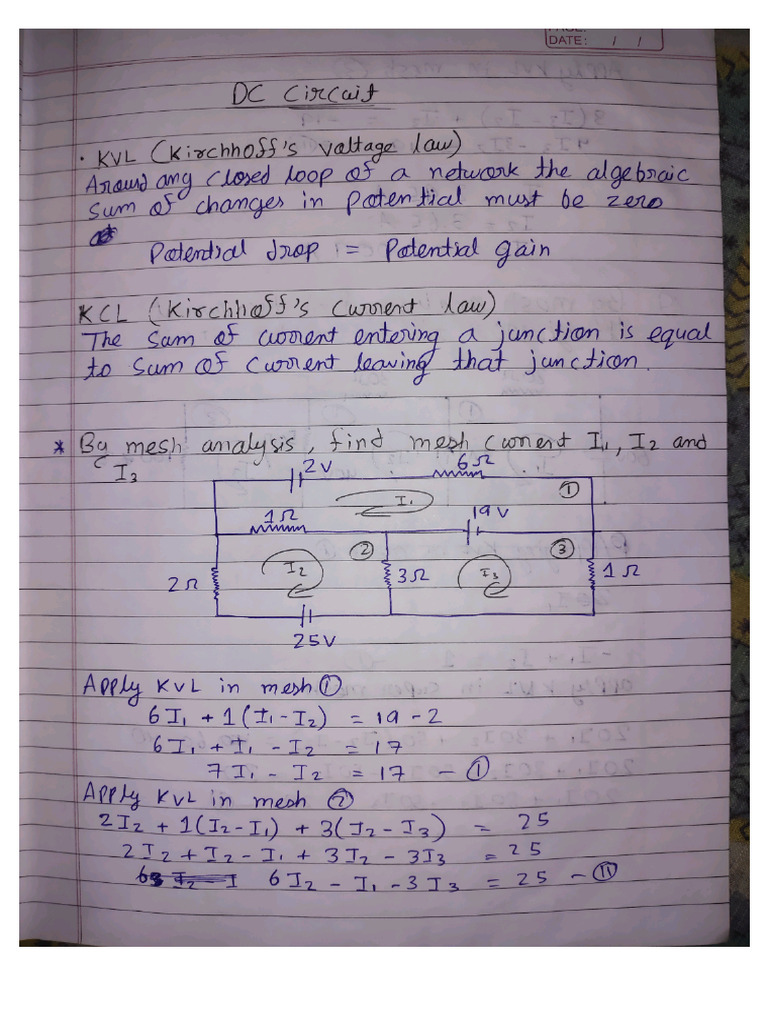 DC Circuit Notes Basic Electrical Engineering | PDF
